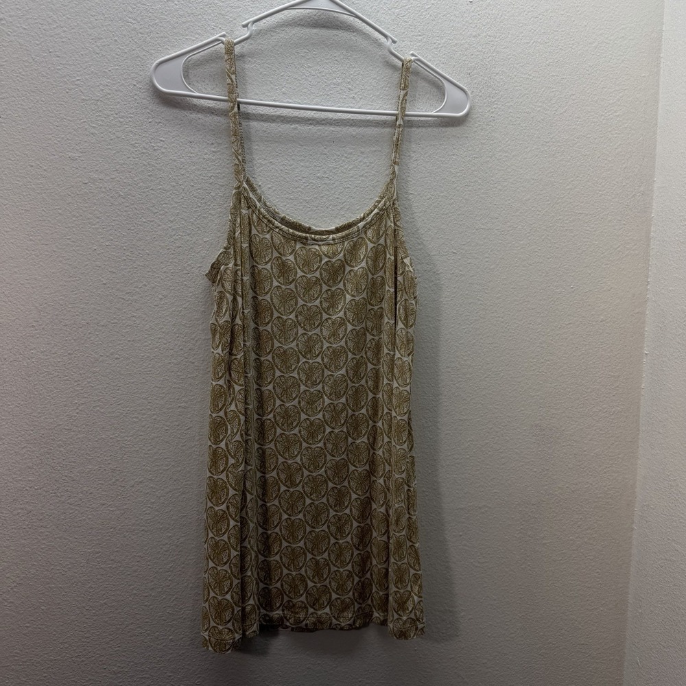 Kate Quinn Bamboo Sand Dollar Print Tank‎ Top SZ L Beachy Lightweight Soft